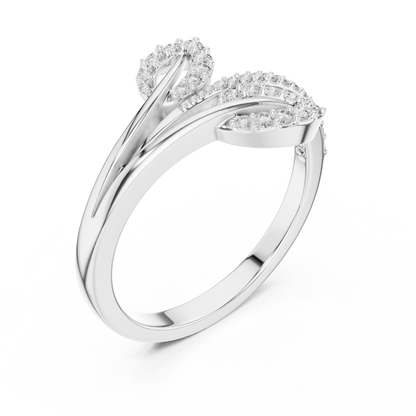 Unique Bypass Floral Lab Grown Diamond Ring