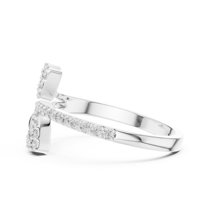 Unique Bypass Floral Lab Grown Diamond Ring