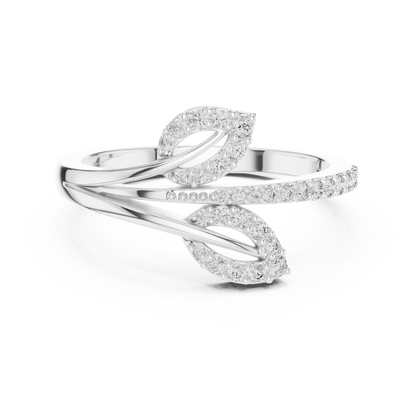 Unique Bypass Floral Lab Grown Diamond Ring