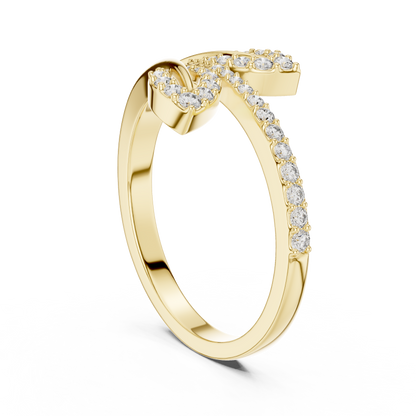 Unique Bypass Floral Lab Grown Diamond Ring