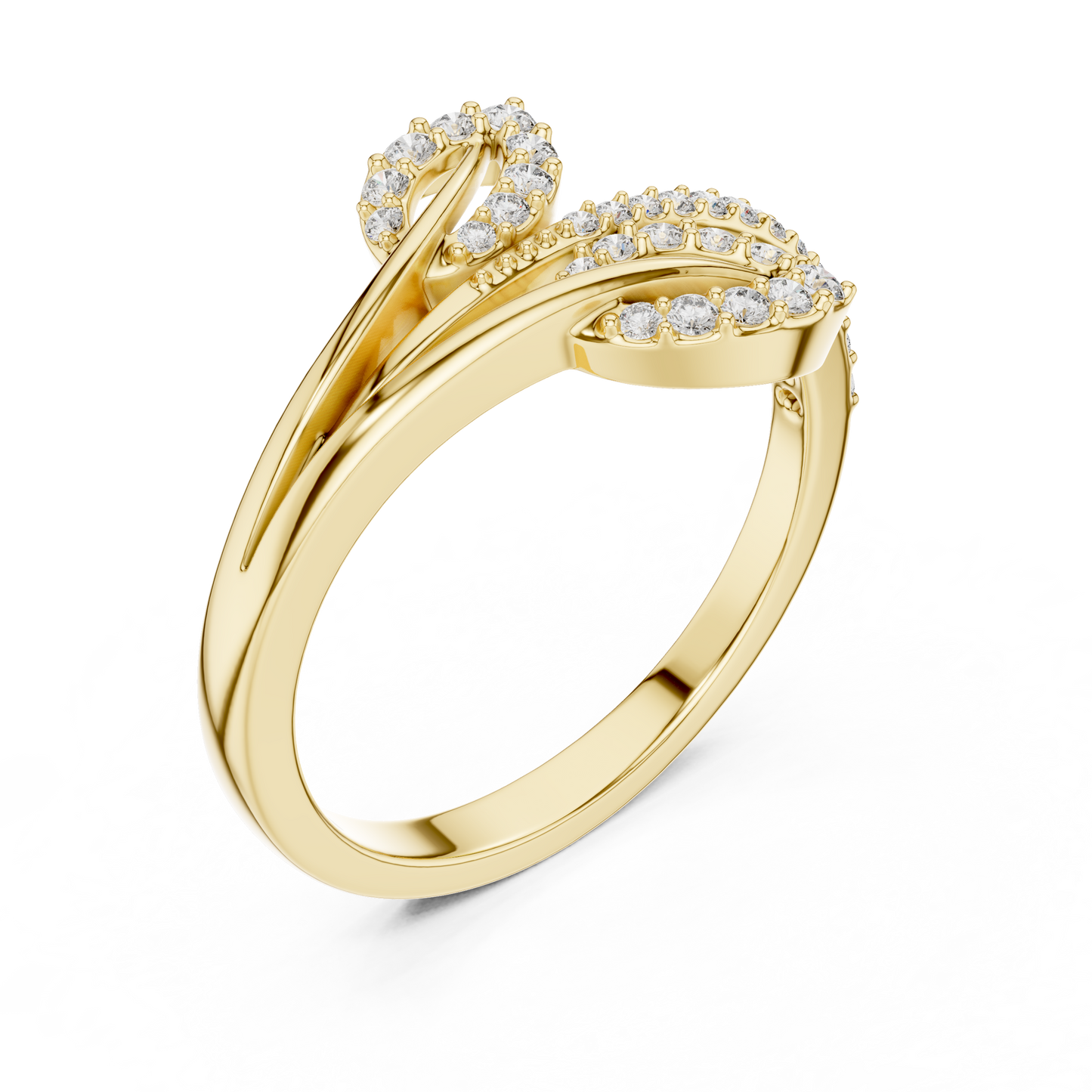 Unique Bypass Floral Lab Grown Diamond Ring