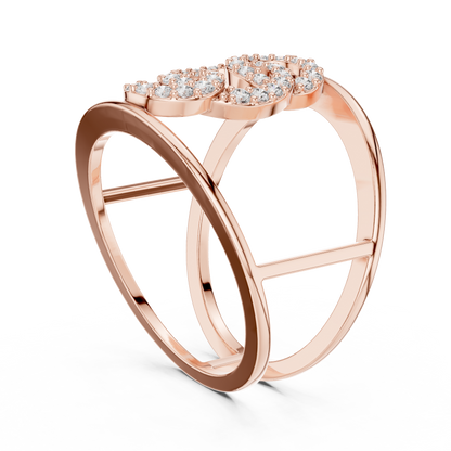 Interlocking Circle Cuff Lab Grown Diamond Ring