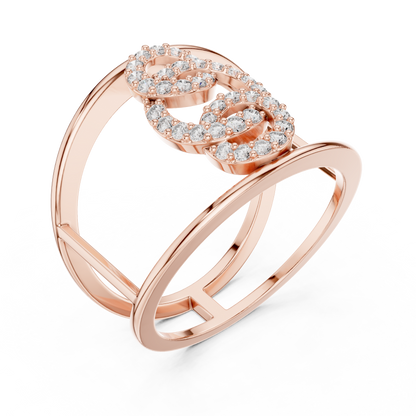 Interlocking Circle Cuff Lab Grown Diamond Ring