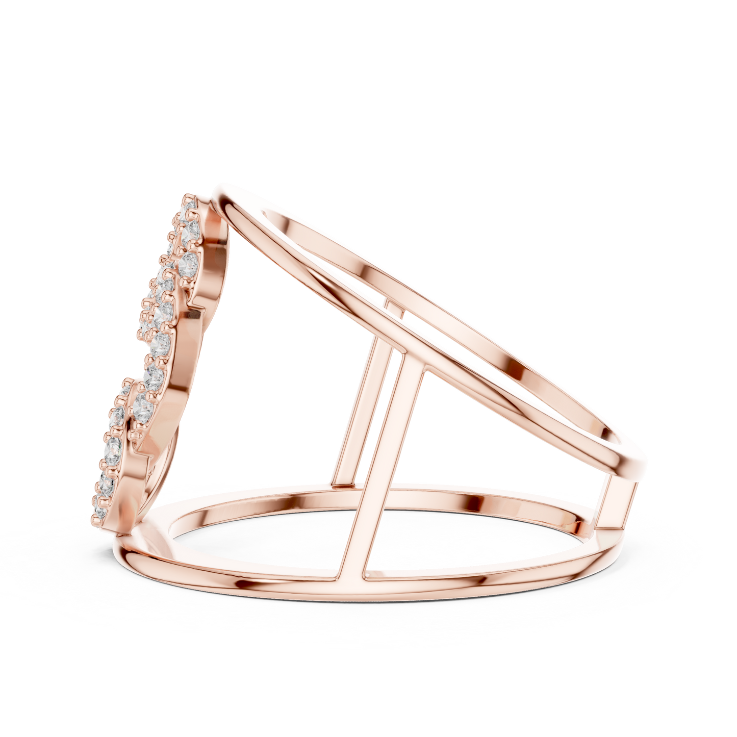 Interlocking Circle Cuff Lab Grown Diamond Ring
