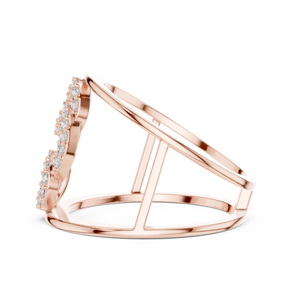 Interlocking Circle Cuff Lab Grown Diamond Ring