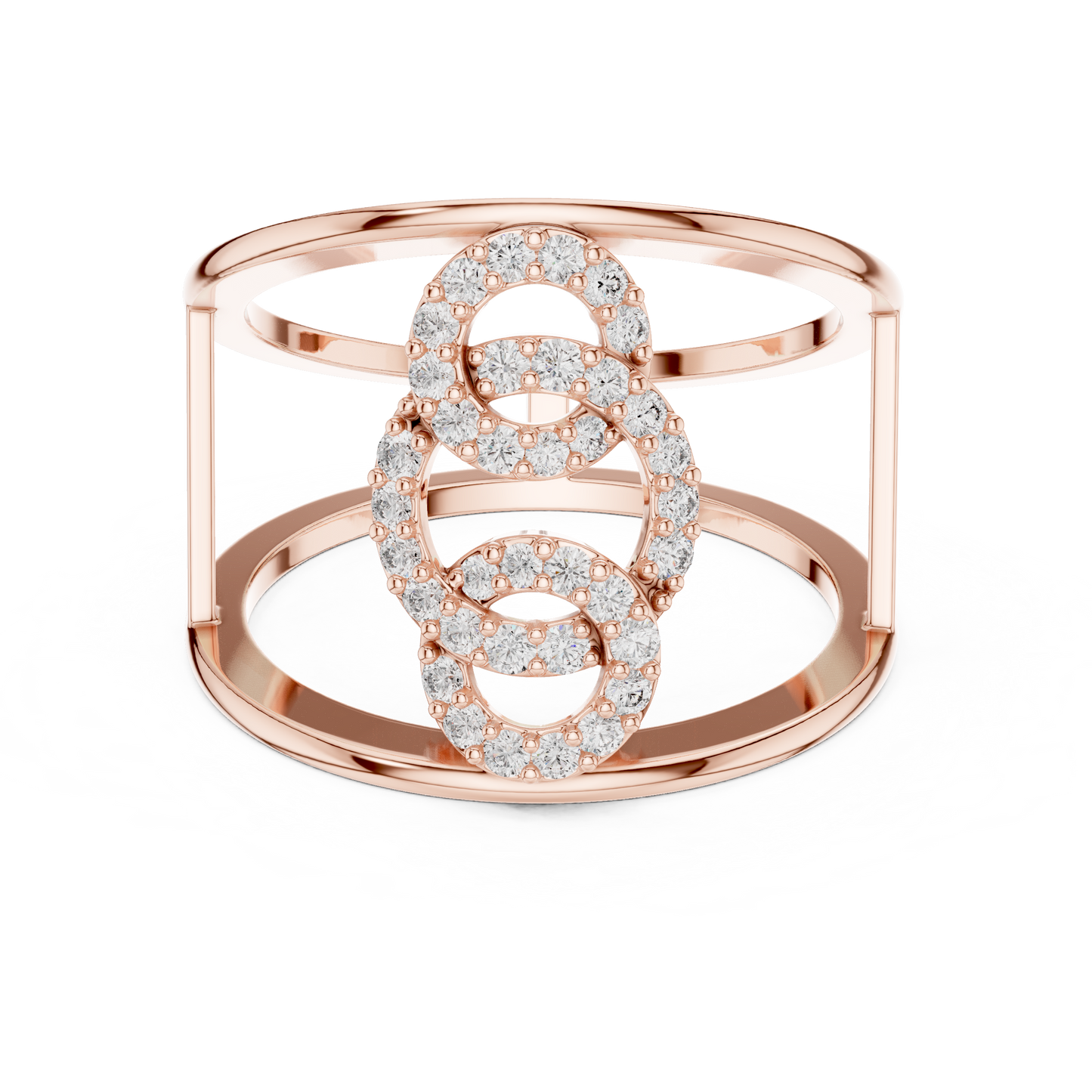 Interlocking Circle Cuff Lab Grown Diamond Ring