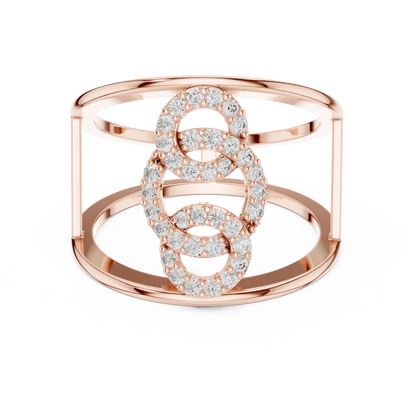 Interlocking Circle Cuff Lab Grown Diamond Ring