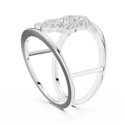 Interlocking Circle Cuff Lab Grown Diamond Ring