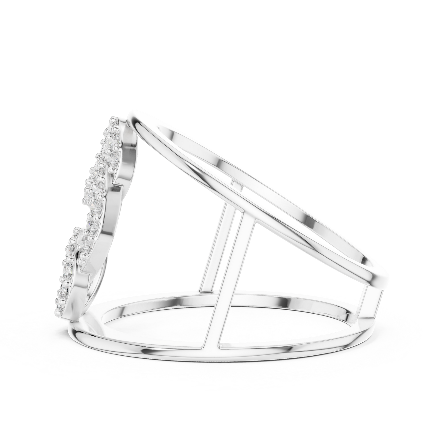 Interlocking Circle Cuff Lab Grown Diamond Ring
