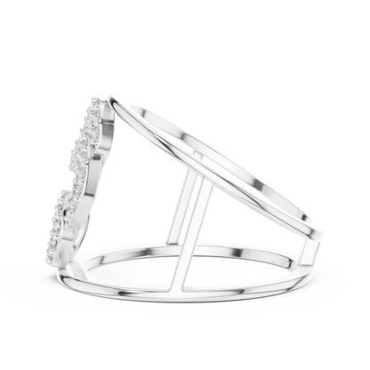Interlocking Circle Cuff Lab Grown Diamond Ring