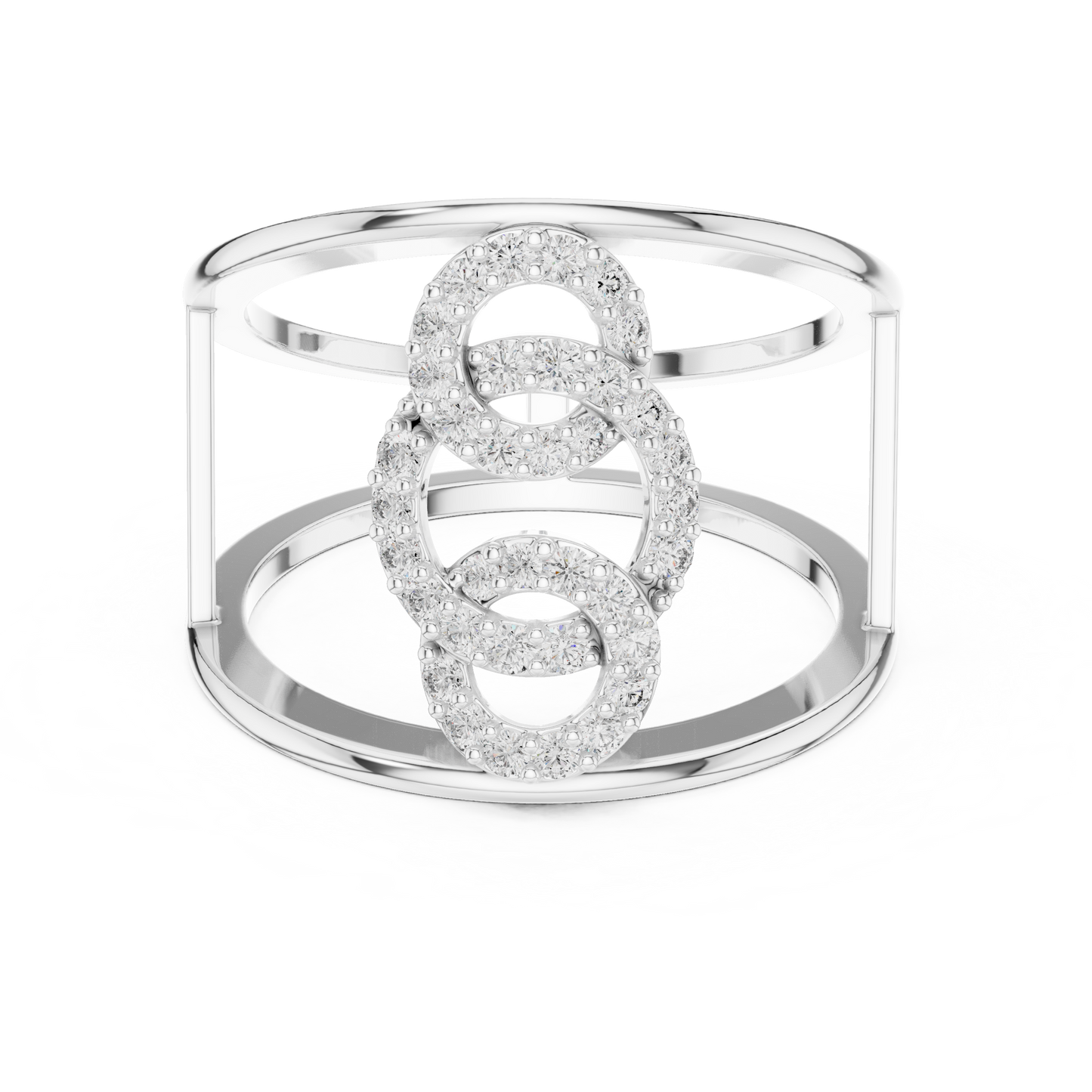 Interlocking Circle Cuff Lab Grown Diamond Ring