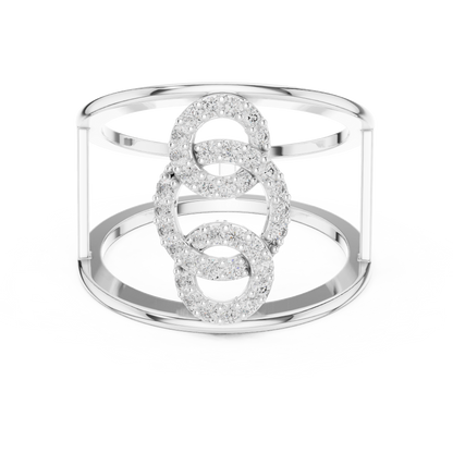 Interlocking Circle Cuff Lab Grown Diamond Ring