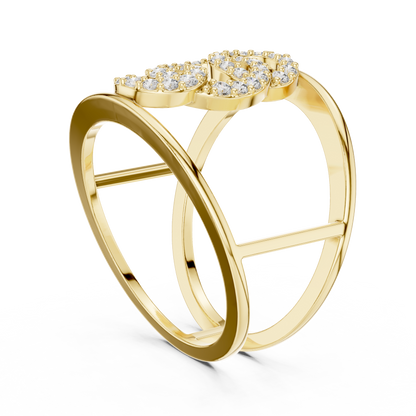 Interlocking Circle Cuff Lab Grown Diamond Ring