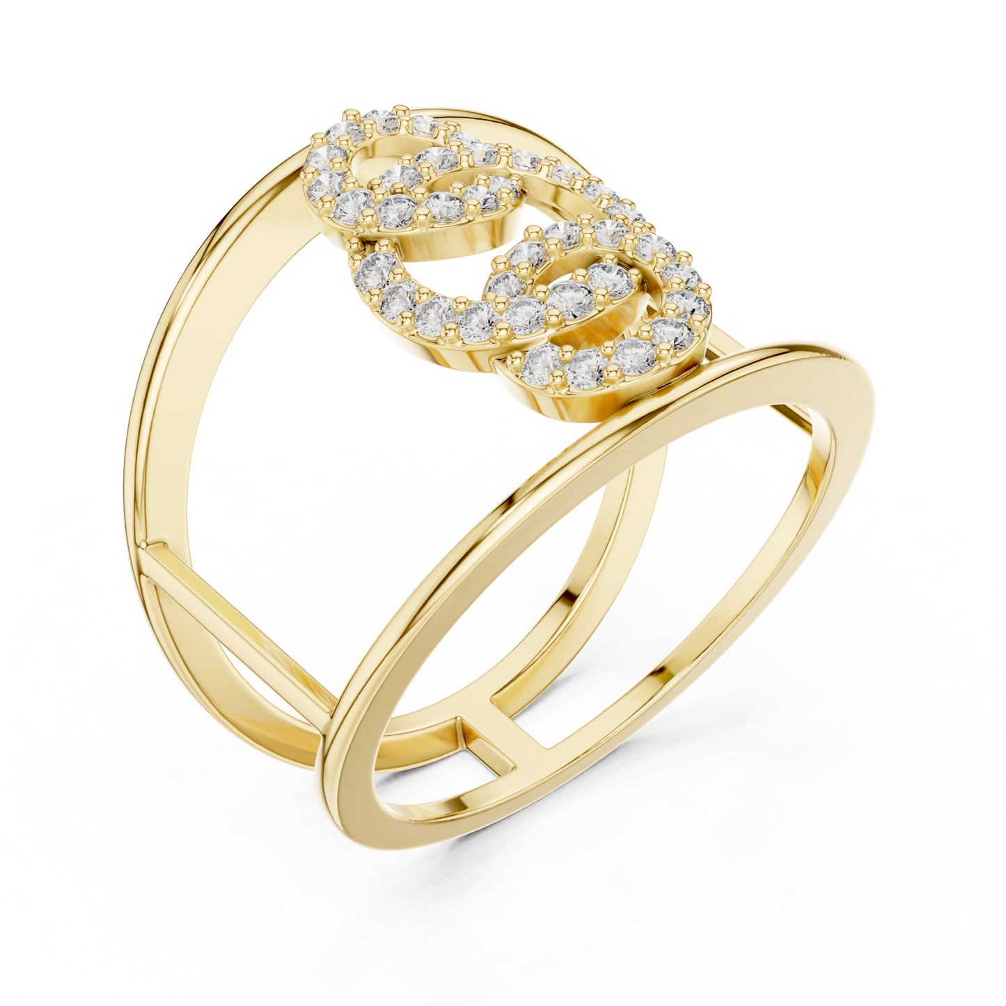 Interlocking Circle Cuff Lab Grown Diamond Ring