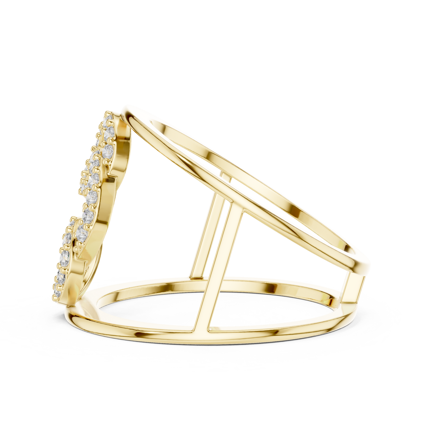 Interlocking Circle Cuff Lab Grown Diamond Ring