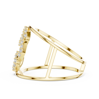 Interlocking Circle Cuff Lab Grown Diamond Ring