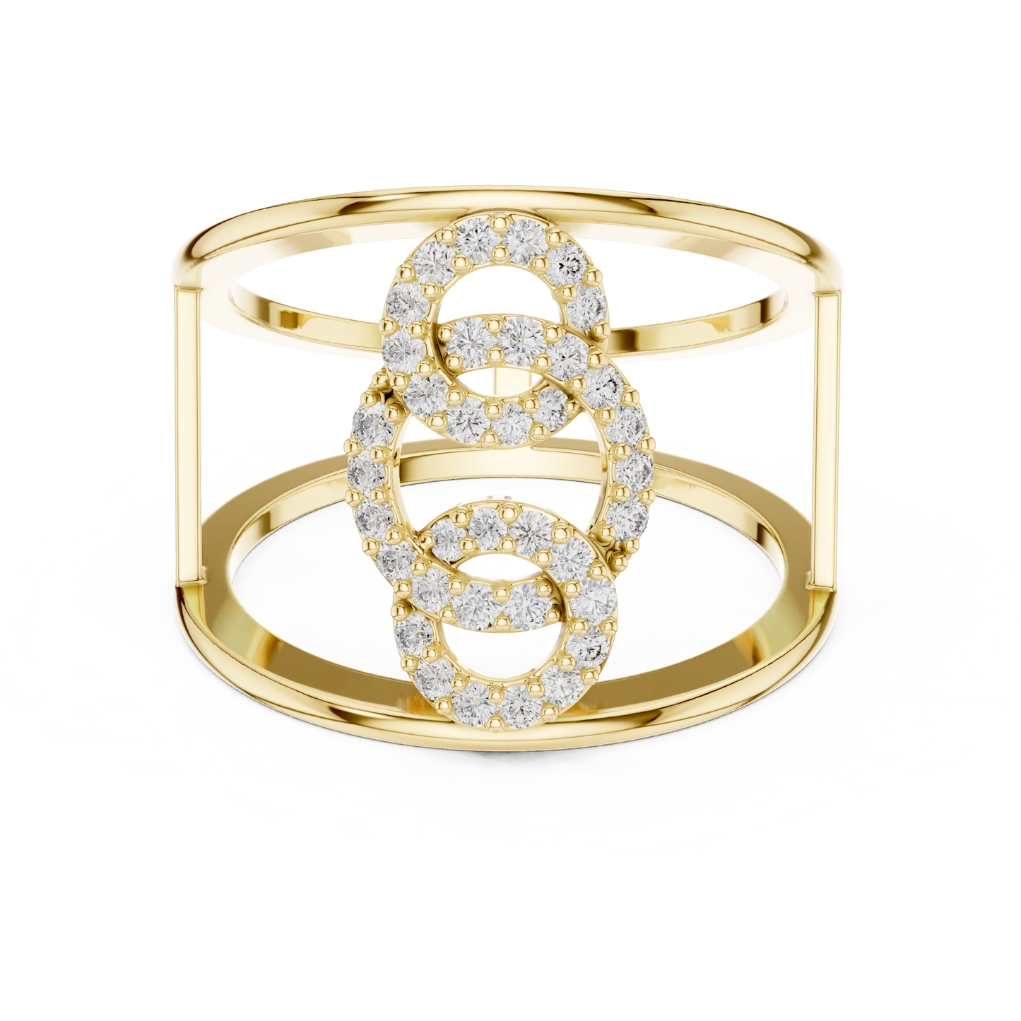 Interlocking Circle Cuff Lab Grown Diamond Ring