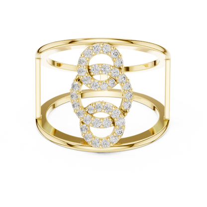 Interlocking Circle Cuff Lab Grown Diamond Ring