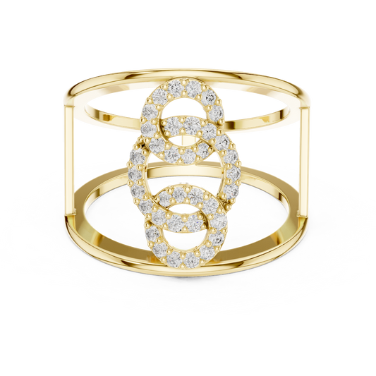 Interlocking Circle Cuff Lab Grown Diamond Ring