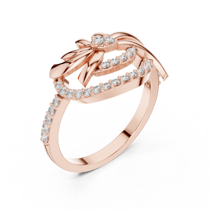 White Gold Round Cut Lab Grown Diamond Swirl Ring