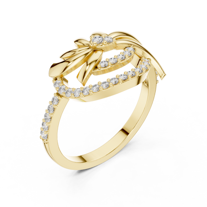 White Gold Round Cut Lab Grown Diamond Swirl Ring