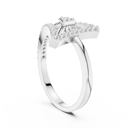 Lab Grown Diamond Geometric Triangle Ring in 14K Rose Gold