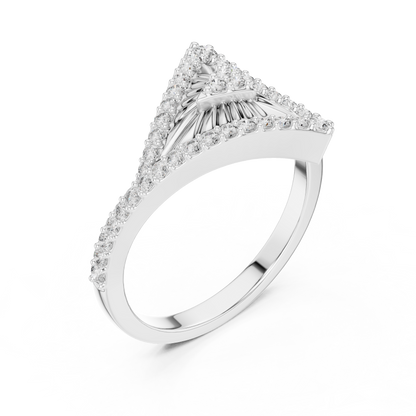 Lab Grown Diamond Geometric Triangle Ring in 14K Rose Gold