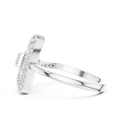 Lab Grown Diamond Geometric Triangle Ring in 14K Rose Gold