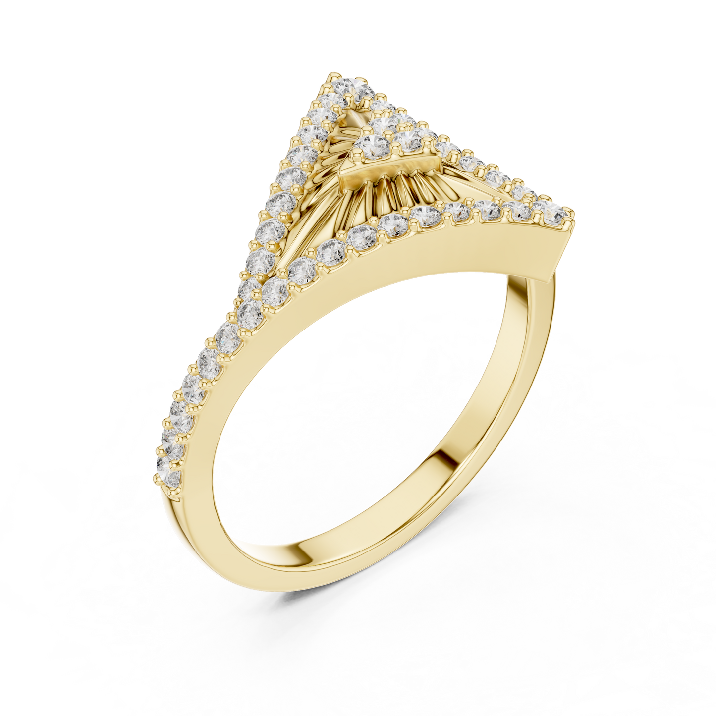 Lab Grown Diamond Geometric Triangle Ring in 14K Rose Gold
