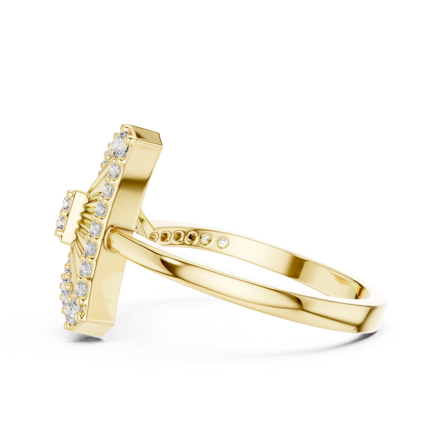 Lab Grown Diamond Geometric Triangle Ring in 14K Rose Gold