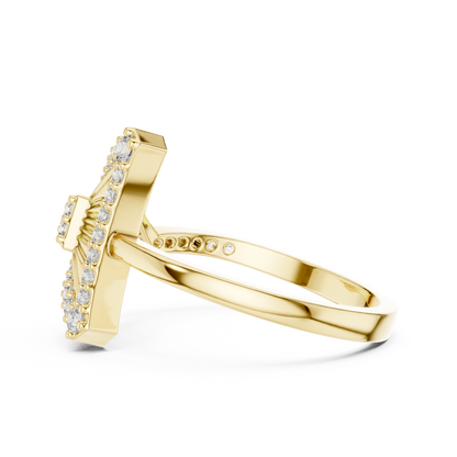 Lab Grown Diamond Geometric Triangle Ring in 14K Rose Gold