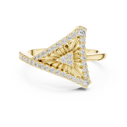 Lab Grown Diamond Geometric Triangle Ring in 14K Rose Gold