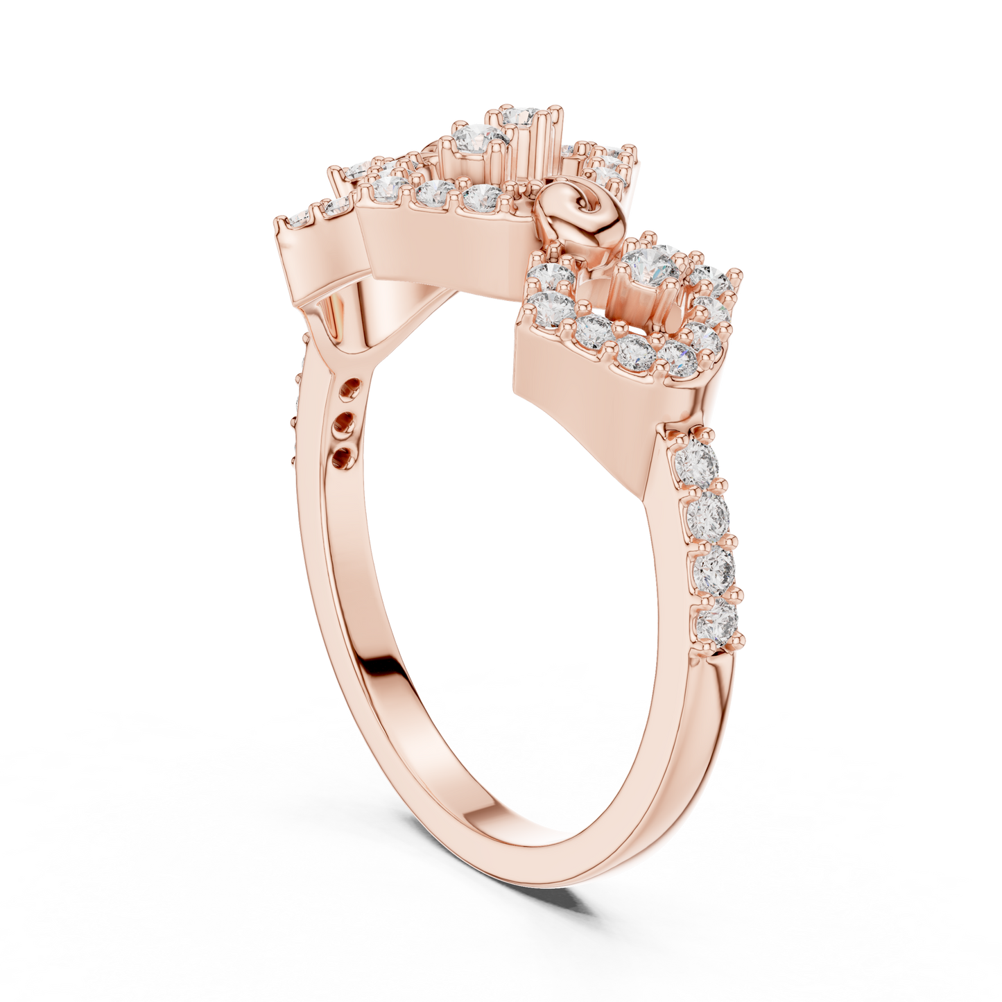 Lab Grown Diamond Geometric Rhombus Ring in 14K Yellow Gold