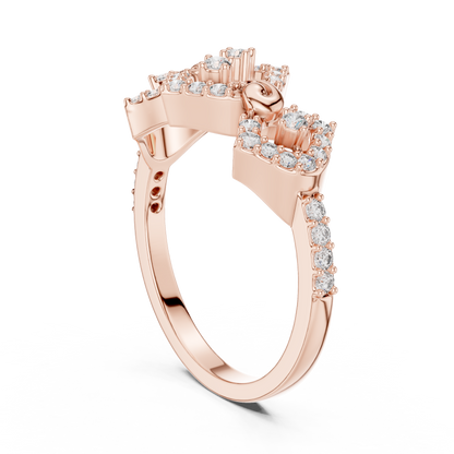 Lab Grown Diamond Geometric Rhombus Ring in 14K Yellow Gold