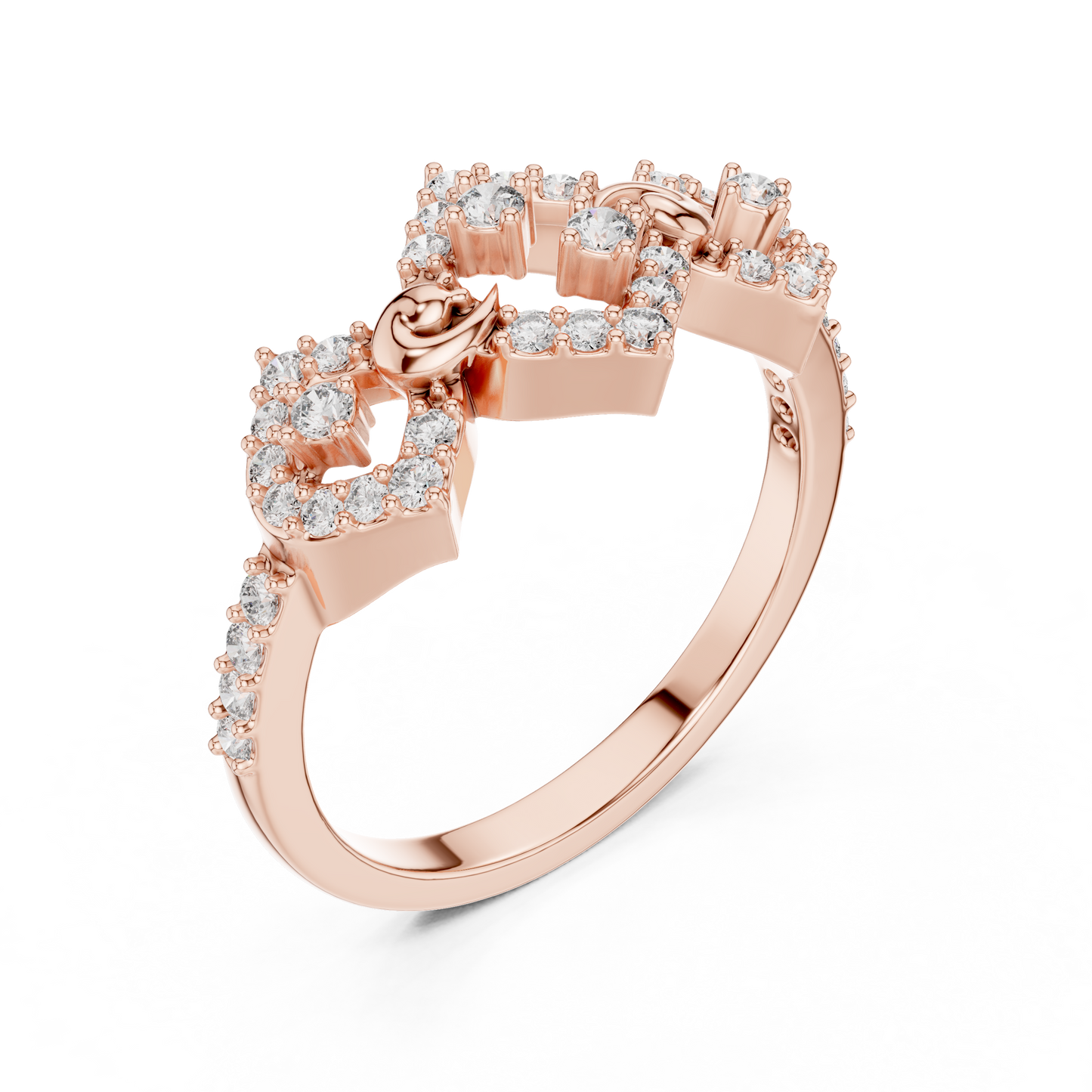 Lab Grown Diamond Geometric Rhombus Ring in 14K Yellow Gold