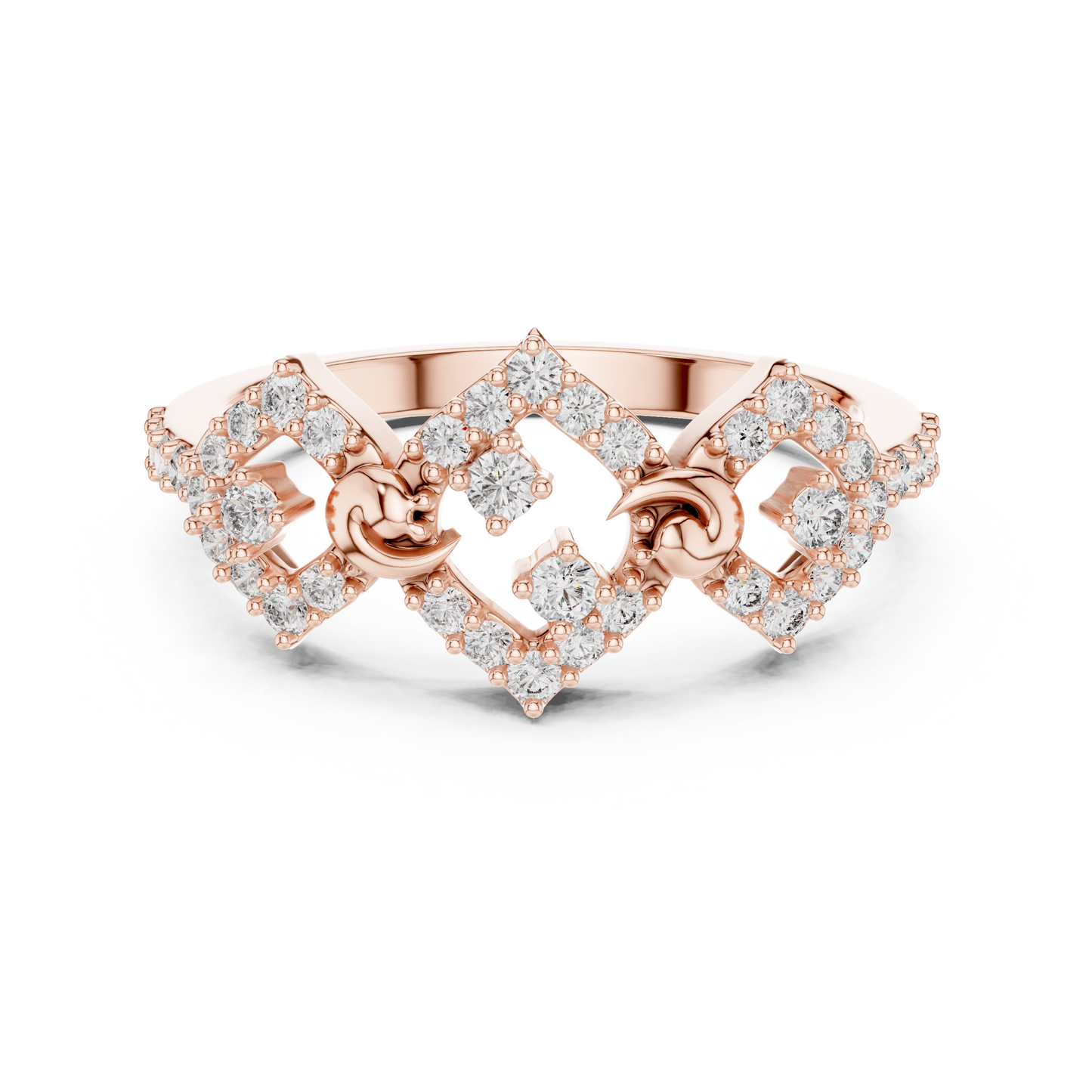 Lab Grown Diamond Geometric Rhombus Ring in 14K Yellow Gold