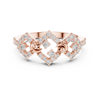 Lab Grown Diamond Geometric Rhombus Ring in 14K Yellow Gold