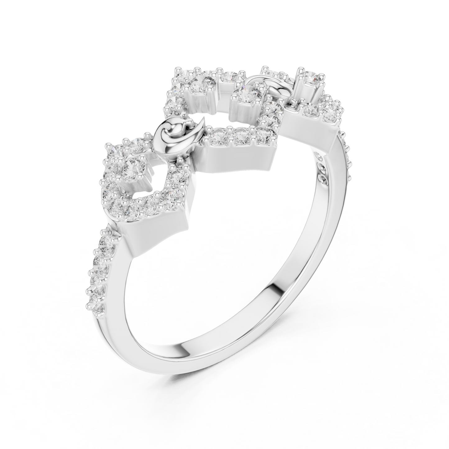 Lab Grown Diamond Geometric Rhombus Ring in 14K Yellow Gold