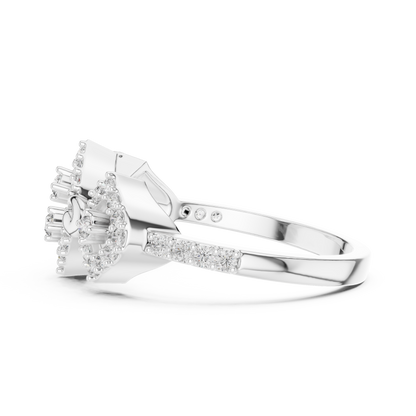 Lab Grown Diamond Geometric Rhombus Ring in 14K Yellow Gold