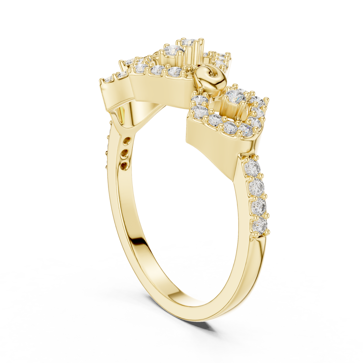 Lab Grown Diamond Geometric Rhombus Ring in 14K Yellow Gold