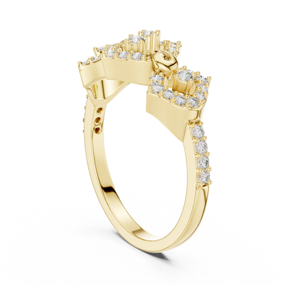 Lab Grown Diamond Geometric Rhombus Ring in 14K Yellow Gold