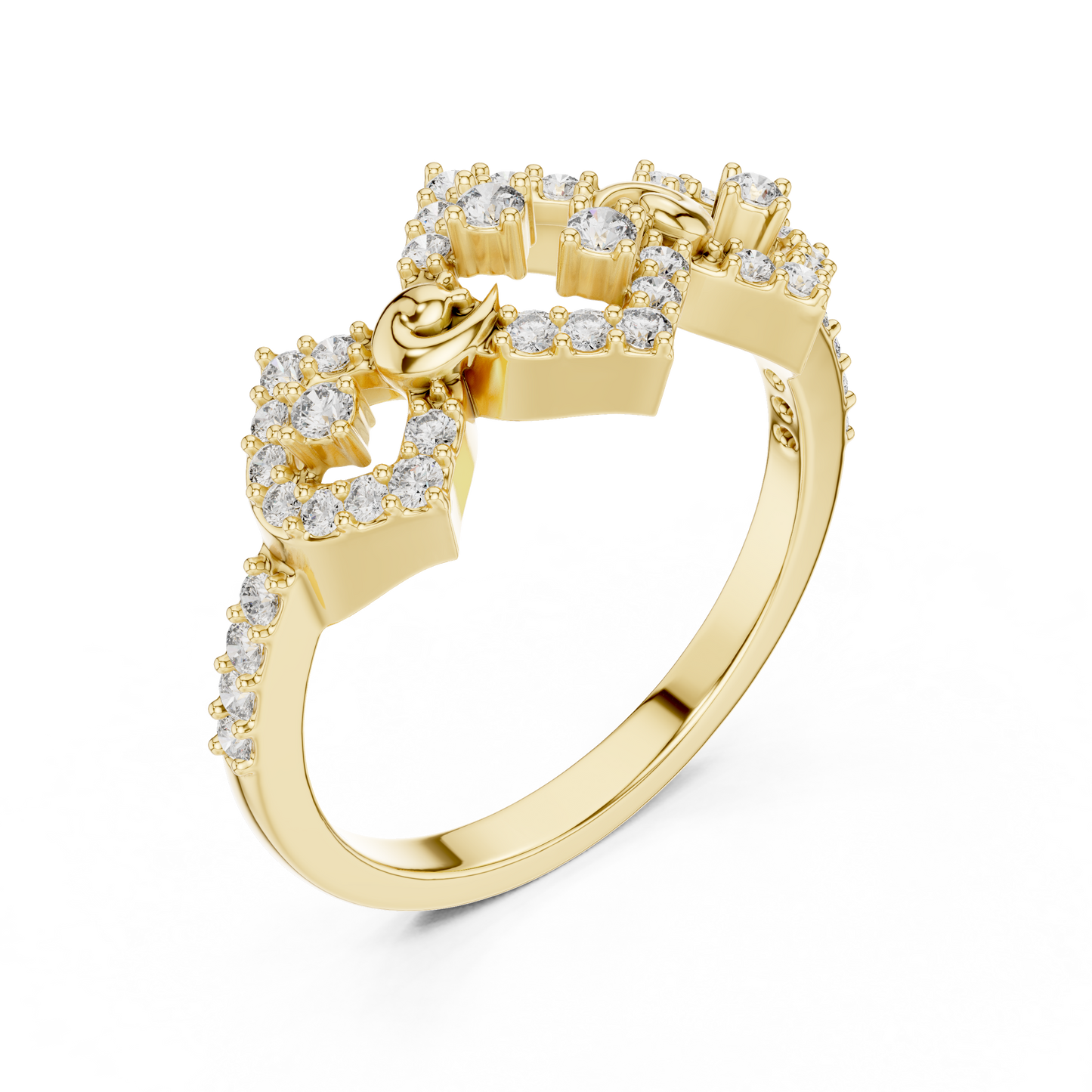 Lab Grown Diamond Geometric Rhombus Ring in 14K Yellow Gold