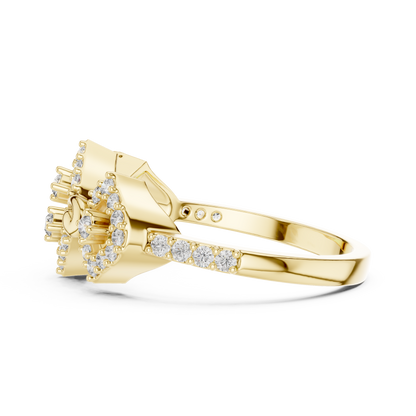 Lab Grown Diamond Geometric Rhombus Ring in 14K Yellow Gold