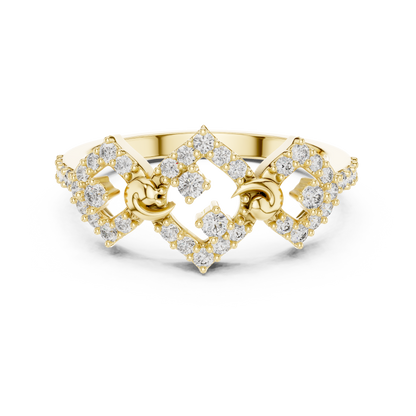 Lab Grown Diamond Geometric Rhombus Ring in 14K Yellow Gold