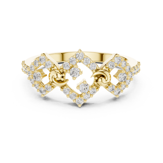 Lab Grown Diamond Geometric Rhombus Ring in 14K Yellow Gold