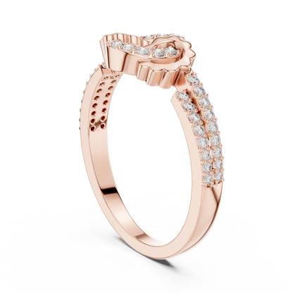 White Gold Round Cut Lab Diamond Eternity Circle Ring