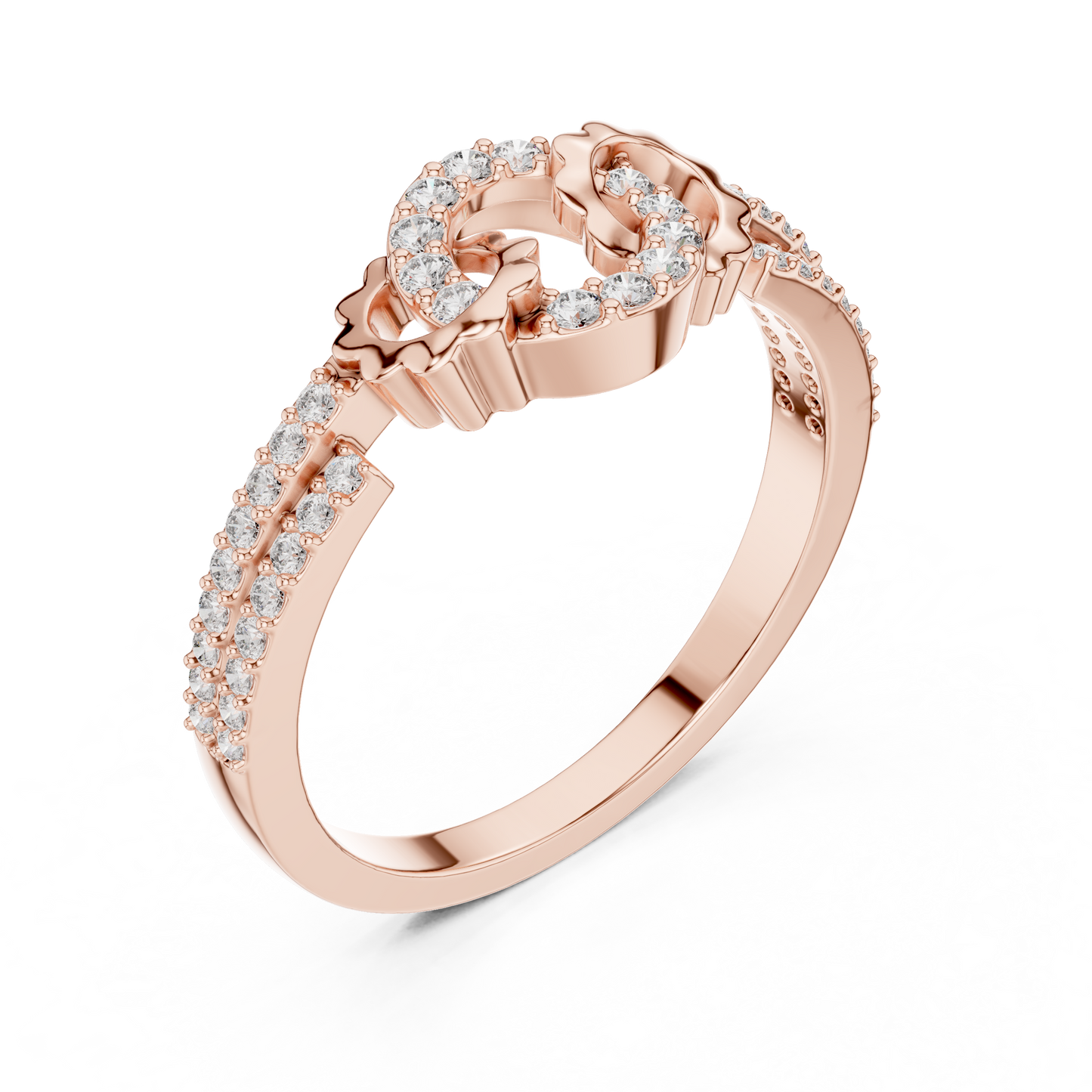 White Gold Round Cut Lab Diamond Eternity Circle Ring
