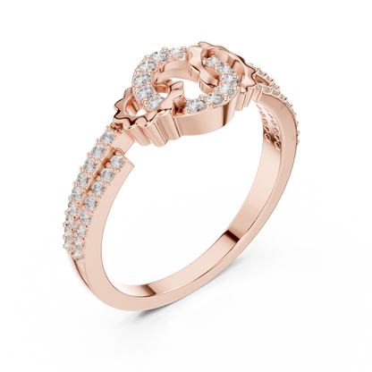 White Gold Round Cut Lab Diamond Eternity Circle Ring