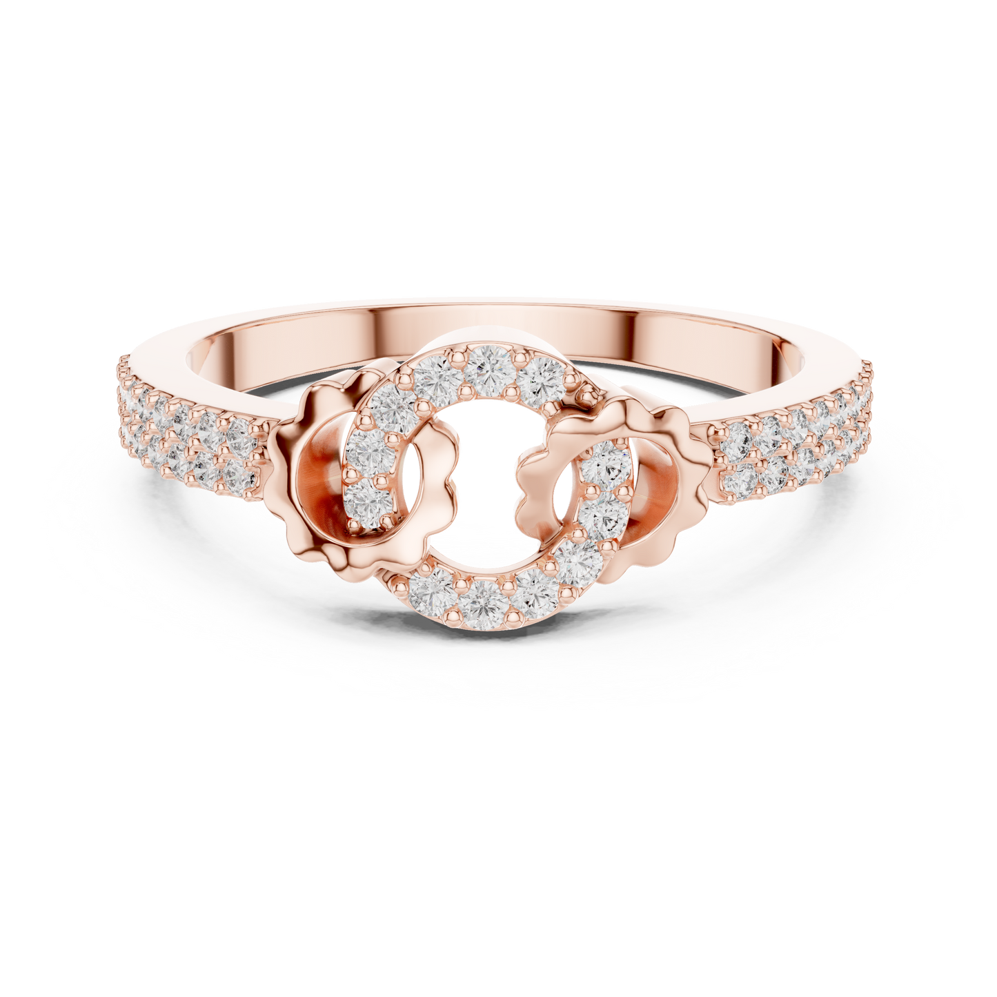 White Gold Round Cut Lab Diamond Eternity Circle Ring