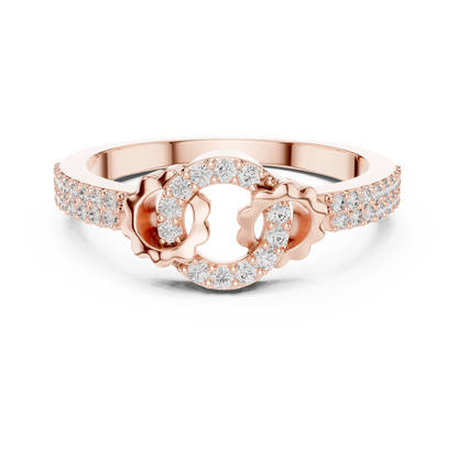 White Gold Round Cut Lab Diamond Eternity Circle Ring